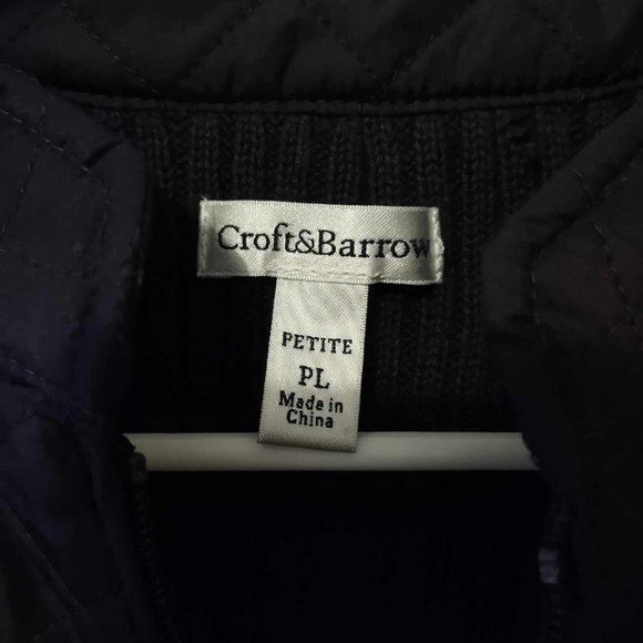CROFT & BARROW Womens Petite Large Dark Purple Zip Up Knit Jacket - Picture 3 of 6